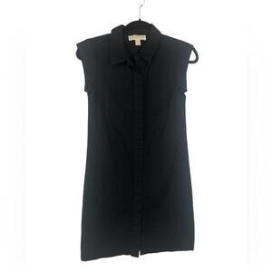 Michael Kors Navy Shirt Dress Cap Sleeve Very Straight Fit Classic Color